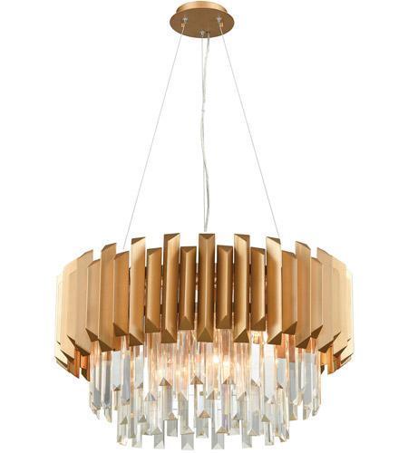 Elk Seneca Falls 6 Light Chandelier In Matte Gold Model: 33215/6