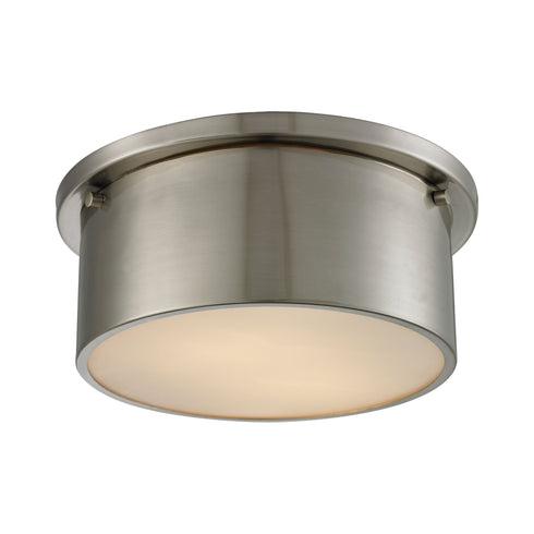 Elk Simpson 2 Light Flush Mount In Brushed Nickel Model: 11820/2