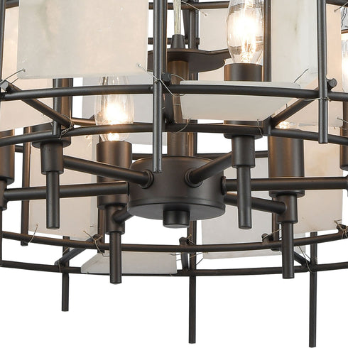 Elk Spanish Alabaster 6 Light Chandlier In Dark Model: 33145/6