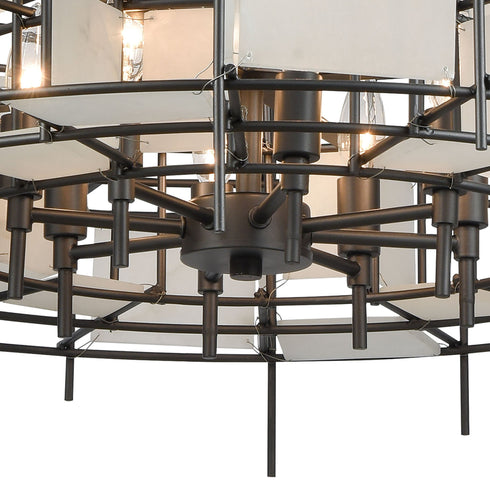 Elk Spanish Alabaster 8 Light Chandlier In Dark Model: 33146/8
