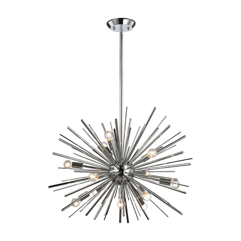 Elk Starburst 12 Light Chandelier In Chrome Model: 1140-024