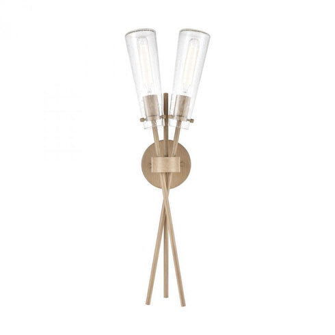 Elk Stix 2 Light Sconce In Light Wood With Seedy Model: 57281/2