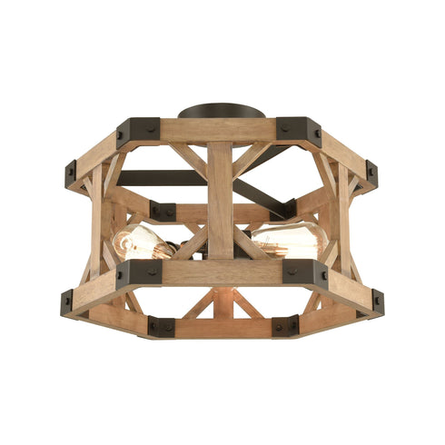 Elk Structure 3 Light Semi Flush In Oil Rubbed Model: 33321/3