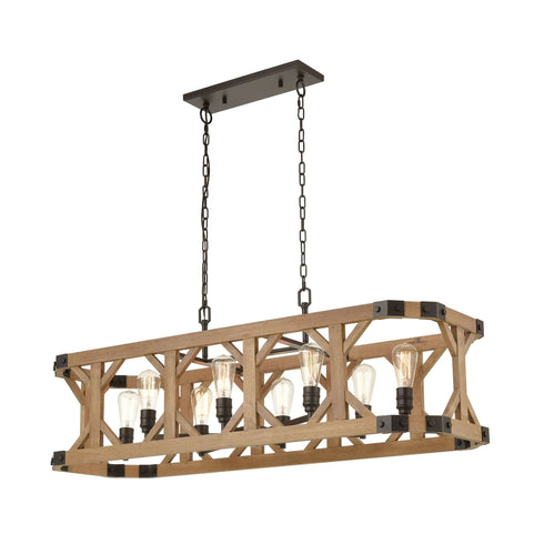 Elk Structure 8 Light Island Light In Oil Rubbed Model: 33324/8