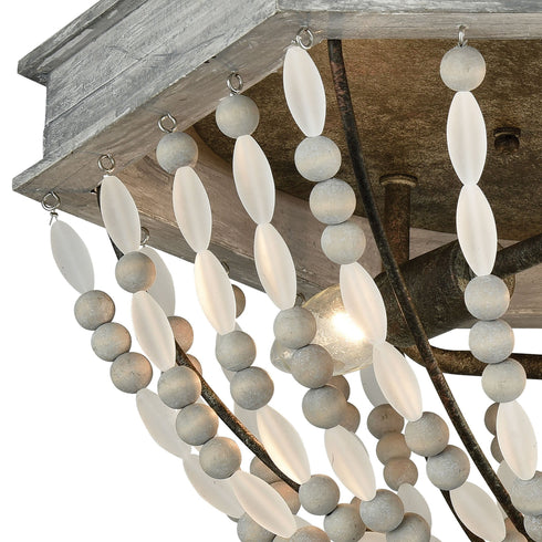 Elk Summerton 3 Light Flush Mount In Washed Gray Model: 33191/3