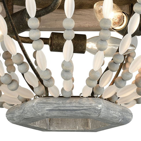 Elk Summerton 3 Light Flush Mount In Washed Gray Model: 33191/3