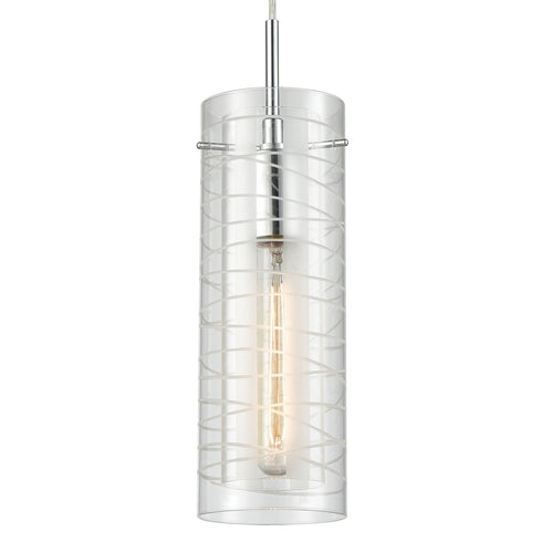 Elk Swirl 1 Light Mini Pendant In Polished Chrome Model: 56595/1