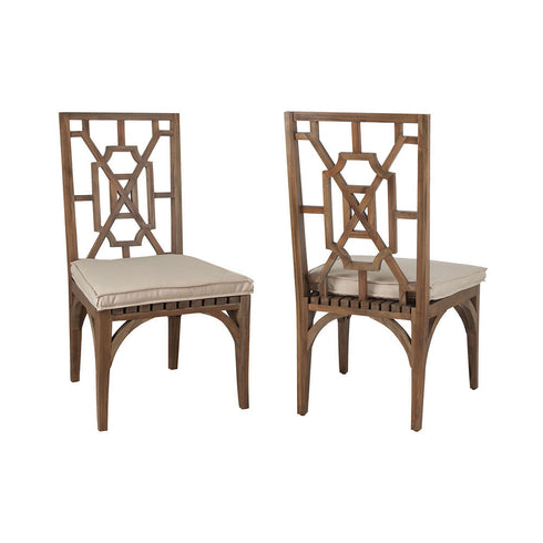 Elk Teak Patio Dining Chair Cushion In Cream Model: 2317018CO