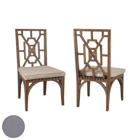 Elk Teak Patio Dining Chair Cushion In Grey Model: 2317018GO