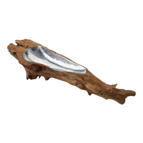 Elk Teak Root Bowl With Aluminium Insert Model: 162-010