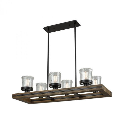 Elk Timberwood 6 Light Linear Chandelier In Oil Model: 33072/6