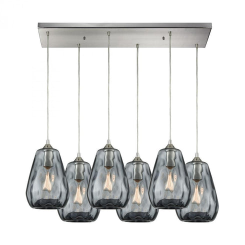 Elk Tulare 6 Light Rectangular Pendant Fixture In Model: 25101/6RC