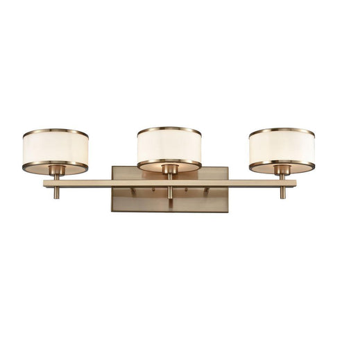 Elk Utica 3 Light Vanity Lamp In Satin Brass With Model: 11617/3