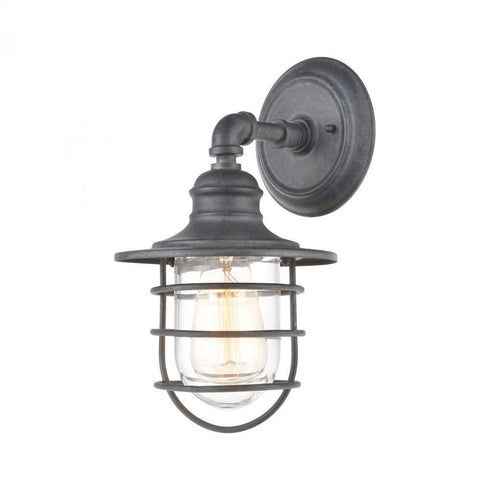 Elk Vandon 1 Light Sconce In Aged Zinc With Clear Model: 45222/1