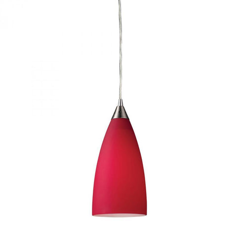 Elk Vesta 1 Light Mini Pendant In Satin Nickel Model: 2583/1-LED