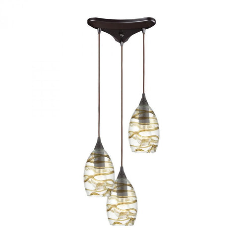 Elk Vines 3 Light Triangular Mini Pendant Fixture Model: 31752/3