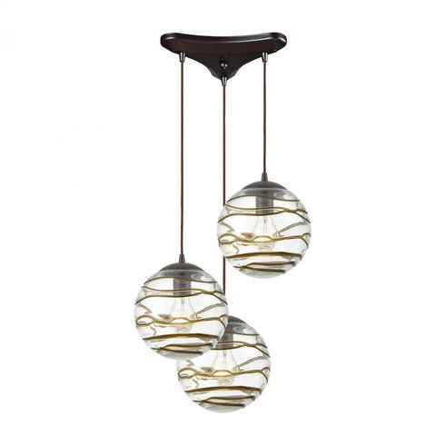 Elk Vines 3 Light Triangular Mini Pendant Fixture Model: 31753/3