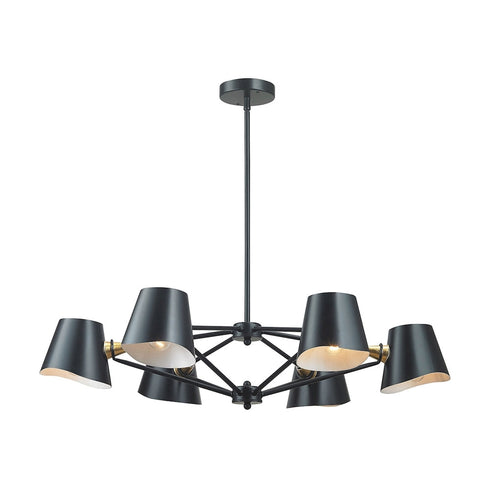 Elk Webre 6 Light Chandelier In Matte Black And Model: 1141-018