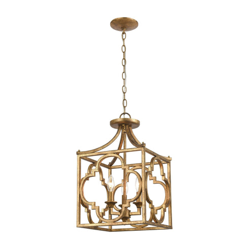 Elk Wembley 3 Light Chandelier In Antique Gold Model: 75125/3