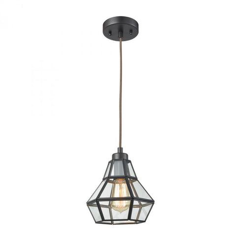 Elk Window Pane 1 Light Mini Pendant In Oil Model: 57125/1