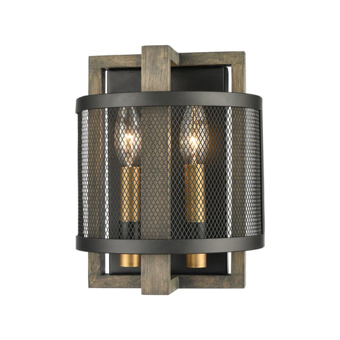 Elk Woodbridge 2 Light Sconce In Weathered Oak Model: 16541/2
