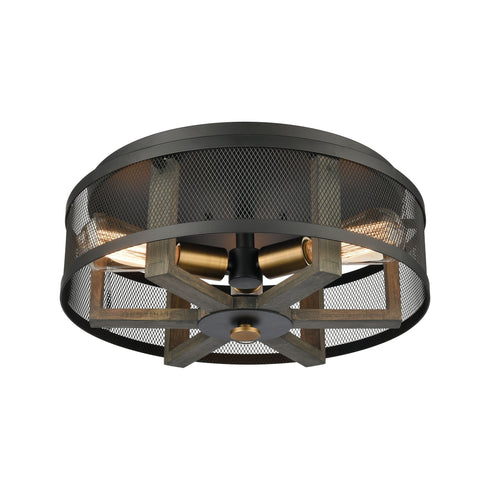 Elk Woodbridge 3 Light Flush Mount In Weathered Model: 16545/3