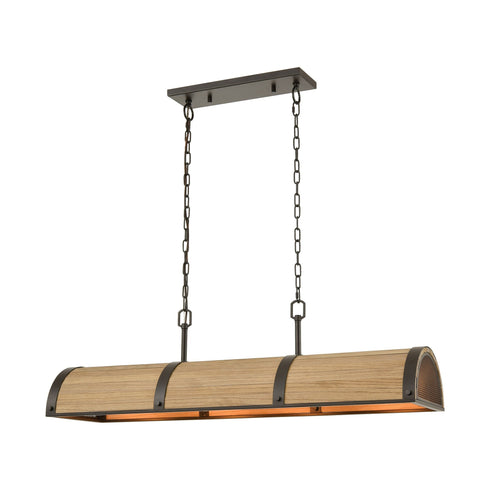 Elk Wooden Barrel 4 Light Island Light In Oil Model: 33365/4
