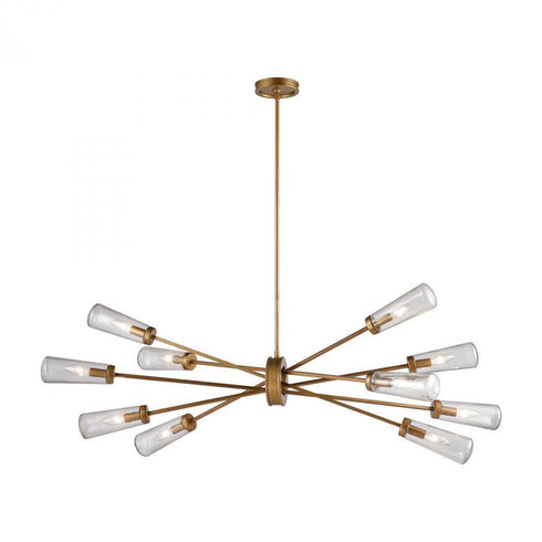 Elk Xenia 10 Light Chandelier In Matte Gold With Model: 66982/10