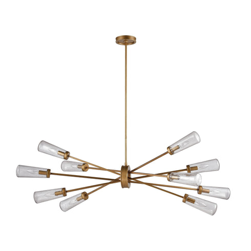 Elk Xenia 10 Light Chandelier In Matte Gold With Model: 66982/10