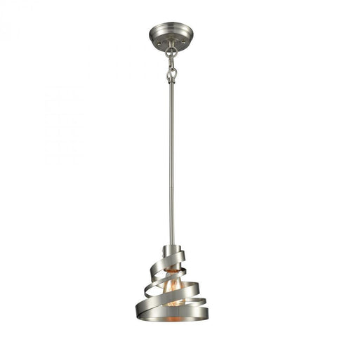 Elk Zabrina 1 Light Mini Pendant In Satin Nickel Model: 65171/1-LA