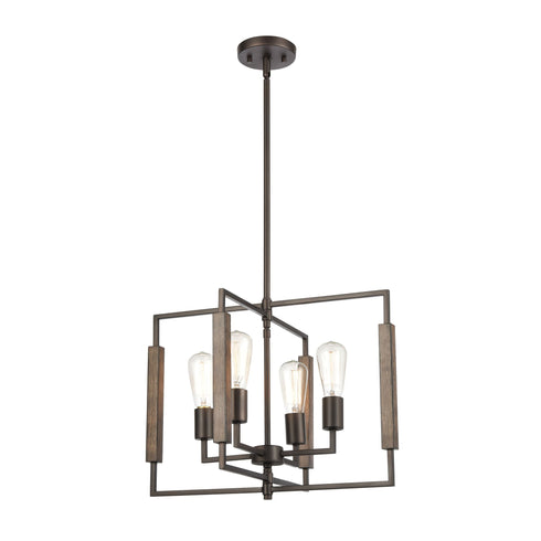 Elk Zinger 4 Light Chandelier In Oil Rubbed Model: 75161/4