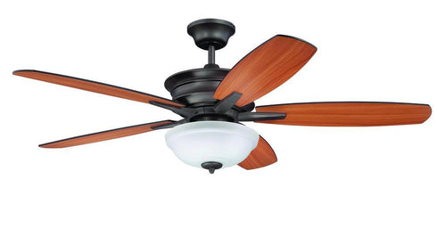 Ellington PNB52ESP5 Penbrooke 52" Ceiling Fan in Espresso with Reversible Cherry/Walnut Blades and Frosted Glass