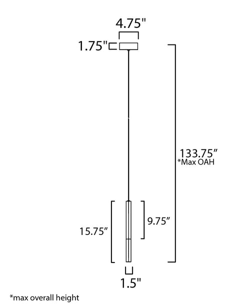 ET2 Diaphane Single Pendant Model: E11020-95BK
