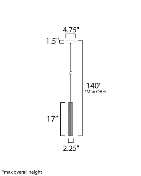 ET2 Reeds Single Pendant Model: E11011-144BK