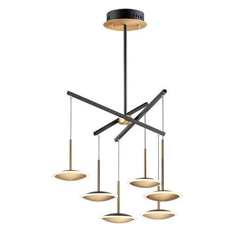 ET2 Saucer Multi Light Pendant Model: E21546-90BKGLD
