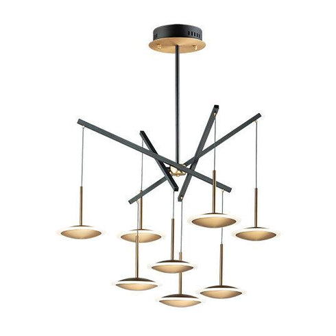 ET2 Saucer 8 Light LED Pendant Model: E21548-90BKGLD