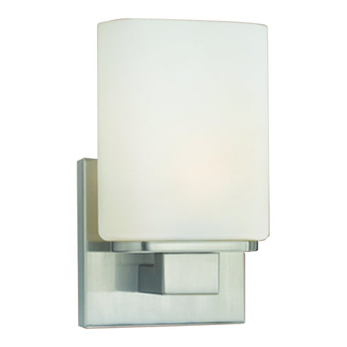 Eurofase 19417-028 Dolante 1 Light Sconce Satin Nickel Opl White