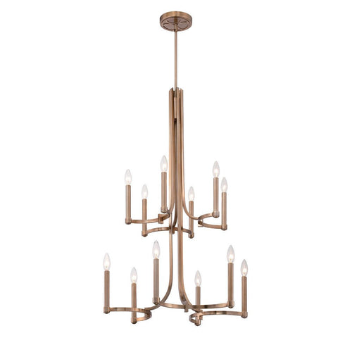 Eurofase 28060-017 Cantu 12-light Chandelier, Satin Gold Finish