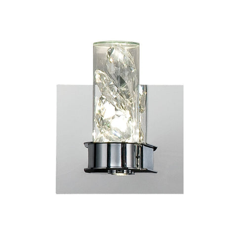 Eurofase 28114-017 York Crystal Drops 2 LED Wall Sconce, Clear Glass Cylinders, Chrome Finish, 5.5 Inches Wide - Model