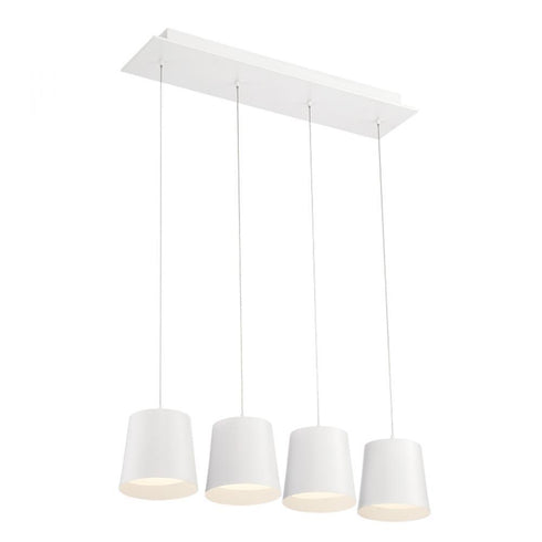 Eurofase 28162-018 Borto 4 Light LED Chandelier White Finish