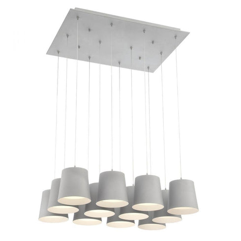 Eurofase 28164-012 Borto 1 2 Light LED Chandelier White Finish