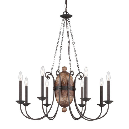 Eurofase Albero 8 Light Chandelier Forged Iron Model: 25607-017