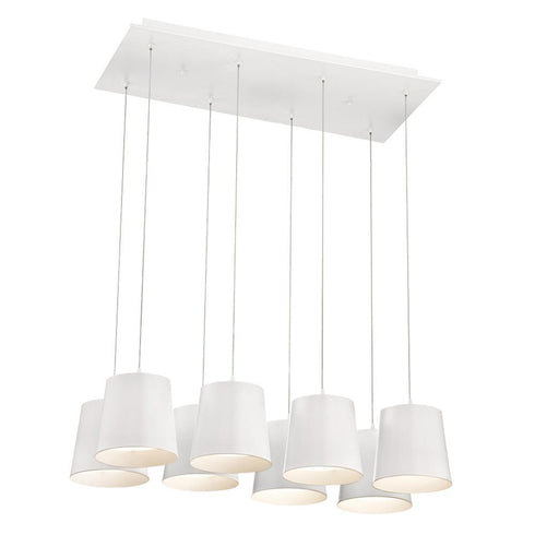 Eurofase Borto 8 Light LED Chandelier White Model: 28163-015