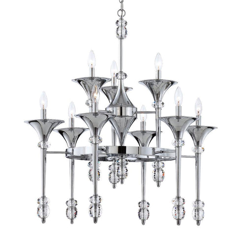 Eurofase Cannello 9 Light Chandelier Chrome Model: 25816-013