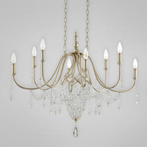 Eurofase Collana, 8 Light Oval Chandelier , Silver Model: 25629-019