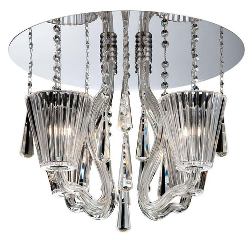 Eurofase Corato 4 Light Flushmount Chrome Clear Model: 26243-016