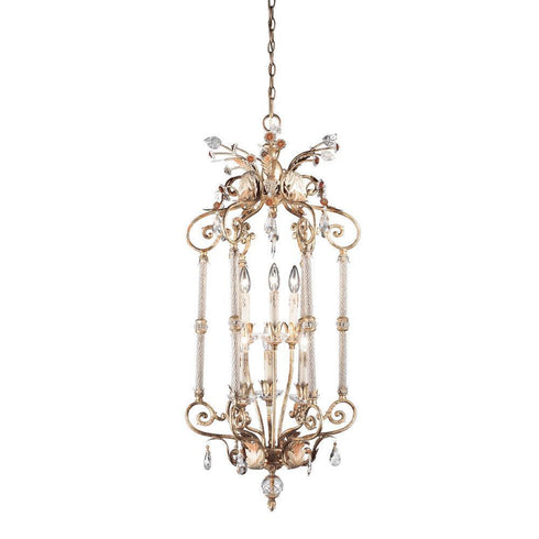 Eurofase Dahlia 6 Light Lantern Crysta Ant Gold Model: 14456-015