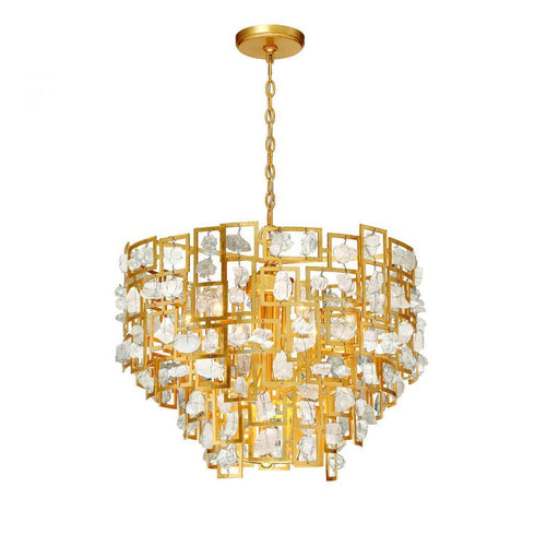 Eurofase Elrose 9 Light Chandelier Gold Model: 30069-015