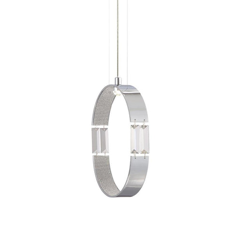 Eurofase Glade 1 Light LED Chan Small Ring Chrome Model: 28117-018