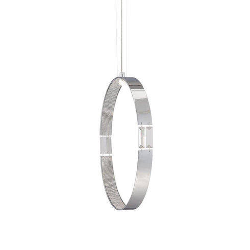Eurofase Glade Suspended Polished Chrome Rings With Crystal Model: 28119-012